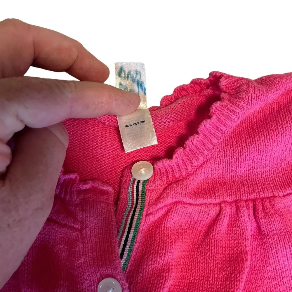 Baby Gap Pink Button Up Sweater Cardigan 100% Cotton Size 18-24M